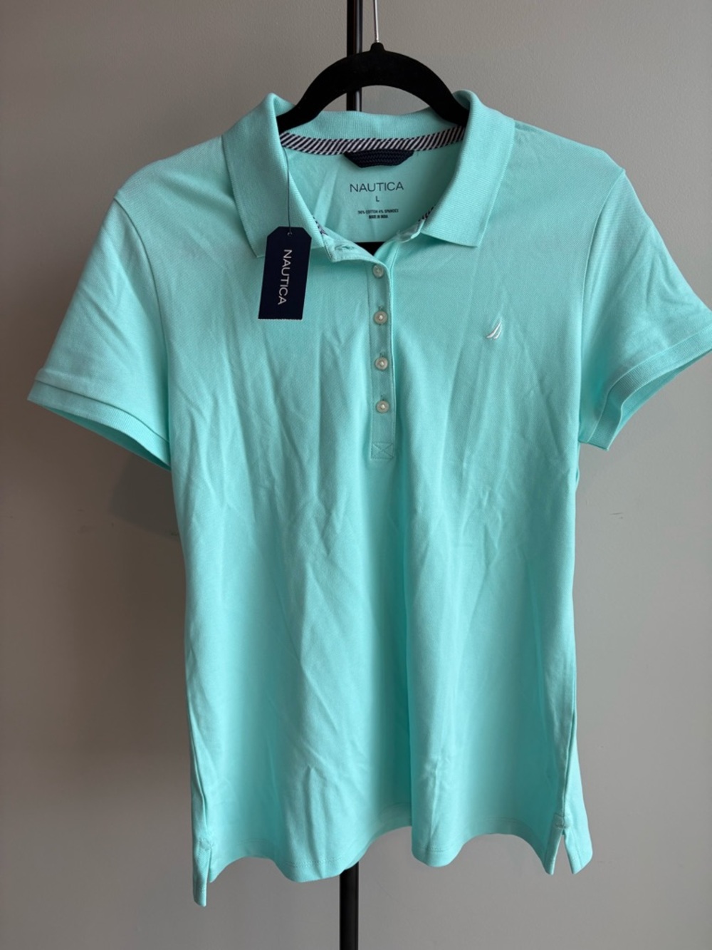 Nautica Women's Light Aqua Polo Tee